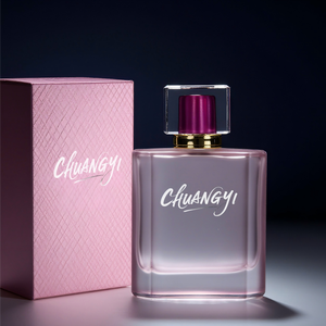 Fabriek Groothandel Lege Custom Luxe Matte Roze Vierkant 50Ml 100Ml Parfum Glazen Spuitfles Met Plastic Deksel En Doos Verpakking - Product Image 1