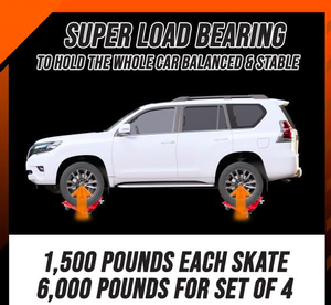 Juego de 4 Ruedas para Coche de 16x12'', Patines Antideslizantes para Neumáticos con Capacidad de 6000 lb, Tipo V, para Coche, Camión, Remolque, Motocicleta - Product Image 3