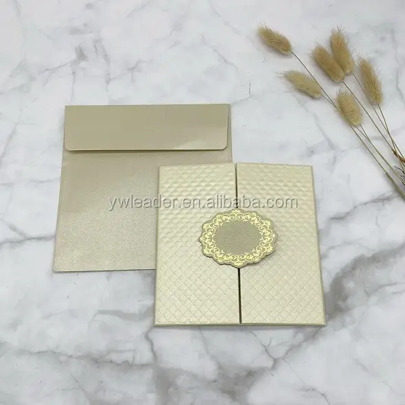 Gorgeous hardcover open door style wedding invitation with envelope