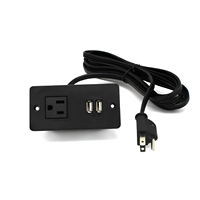 Multiprise de bureau encastrable avec ports de charge USB et prises secteur AC standard US, modules de ports personnalisables