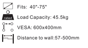 Soportes y carros de <span class=keywords><strong>TV</strong></span> ultrafinos para <span class=keywords><strong>Xiaomi</strong></span> Hisense TCL <span class=keywords><strong>40</strong></span>-75 <span class=keywords><strong>pulgadas</strong></span> con soporte de pared móvil y colgador telescópico - Product Image 3