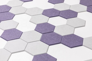 Leeyin Ufficio Cinema pet hexagon fonoassorbente pannello acustico pannello di parete di 100% fibra di poliestere <span class=keywords><strong>pannelli</strong></span> acustici - Product Image 3