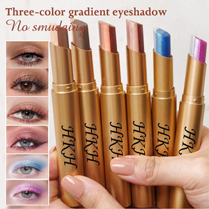 Crayon fard à paupières dégradé 3 couleurs, pailleté, scintillant, fini éclatant, longue tenue, application facile, maquillage, marque privée, OEM, stylo - Product Image 1