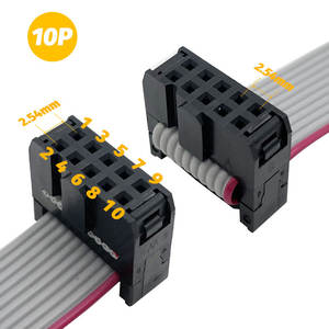 OEM & ODM IDC коннектор настраиваемая длина <span class=keywords><strong>2</strong></span>,54 шаг <span class=keywords><strong>2</strong></span>*5 10 контактов серая плоская лента гибкий кабель в сборе - Product Image 1