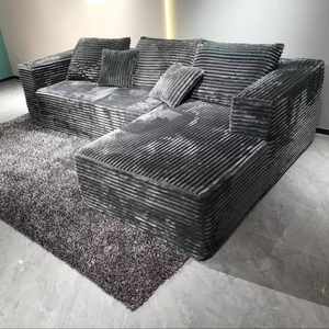 EU <b>Modern</b> Luxury Brown Velvet Rectangle Sectional Romantic Home Hotel Living Room Set Sponge Fabric Corner <b>Bed</b> Apartments - Product Image 1