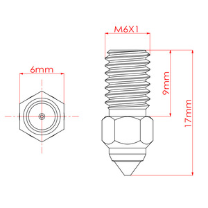 Boquilla de latón Creality de 0,4mm para cabezal de pulverización de impresora 3D Ender 7 5 3V3 SE - Product Image 2
