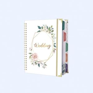 Custom Transfer Printing Rose Gold Foil Spiral Organizer Hardcover Wedding <b>Journal</b> Diary Notebook Planner with PP Cover - Product Image 1