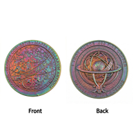 Moneda Conmemorativa de Cobre Fino .999 de 1 oz, Redonda, Estampada con Mapa de Estrellas Antiguo Globus Coelestis, Patina Arcoíris, Medallón Celestial
