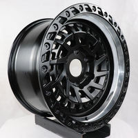 Venta al por mayor de fábrica: Llanta todoterreno modificada con aspecto Beadlock 17x9, 6 orificios, ET 0, PCD 139.7, de aleación de aluminio para SUV y pickup, acabado negro.