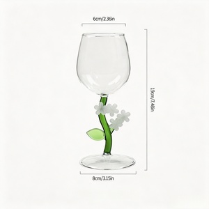 Verre <span class=keywords><strong>à</strong></span> vin en forme de branche de fleur fait main, en verre borosilicate transparent, <span class=keywords><strong>coupe</strong></span> <span class=keywords><strong>à</strong></span> <span class=keywords><strong>champagne</strong></span> pour la maison, le bar, la décoration de table de mariage - Product Image 2