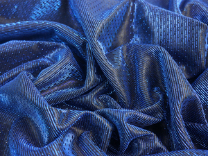 Tul estrellado azul real unido con tela satinada brillante para vestido de moda - Product Image 4