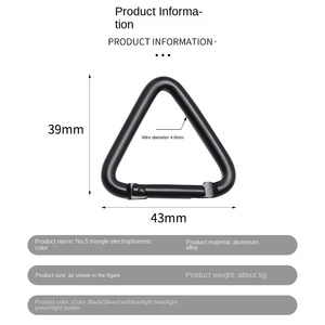 Mô hình tam giác hợp kim nhôm leo núi khóa màu nhỏ Ba lô treo quần áo trẻ em tự làm phụ kiện ngoài trời - Product Image 3