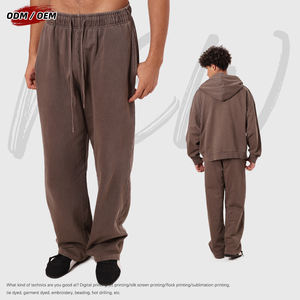 Pantalones de chándal batik vintage lavados, 480g, 100% algodón, de peso pesado, para hombre, servicio OEM, para invierno - Product Image 2