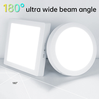 Plafonnier LED ultra-plat carré ou rond à montage en surface, haute luminosité, pour maison, hôtel, bureau / Panneau lumineux LED / Panneau lumineux