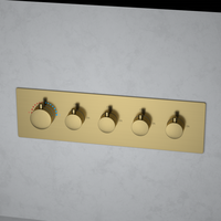Ensemble de douche LED, système de mitigeur thermostatique avec 6 Jets de corps, radio, jeu en or brossé, douche de pluie au plafond, livraison gratuite