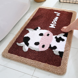 <span class=keywords><strong>Tapis</strong></span> rectangulaire en microfibre à poils moyens <span class=keywords><strong>de</strong></span> 15 mm, à motif floral, fabriqué à la machine, rembourré, antidérapant et résistant aux taches - Product Image 1