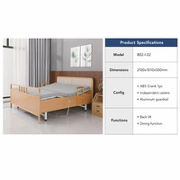 Lit médical économique à manivelle simple, avec conception pour repas et perfusion, garde-corps anti-chute et roulettes mobiles, lit d'hôpital 2 - Meilleur prix
