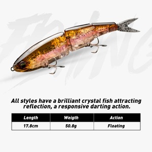 Esca Artificiale Cheery di Alta Qualità, Swimbait Segmentato 18CM 51G Galleggiante per Grandi Prede, Esca Dura Artificiale Tipo Pencil - Product Image 3