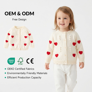 <span class=keywords><strong>Pull</strong></span> en tricot pour filles avec logo personnalisé, cardigan d'automne pour enfants, <span class=keywords><strong>pull</strong></span> brodé pour filles, manteau pour filles, vêtements pour filles - Product Image 1