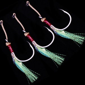 Hameçon en acier à haute teneur en carbone pour la pêche en mer, leurre pour morue, hameçon de jigging avec design à rainures de sang - Product Image 1