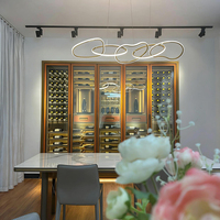 Présentoir mural pour bouteilles de champagne, meuble à vin de luxe, casier à vin en métal avec éclairage LED pour magasins