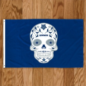 En Stock Toutes les équipes de football Drapeau 3x5ftBannière de conception personnalisée de haute qualité 100% Polyester Sports <span class=keywords><strong>Nfl</strong></span> Drapeau Squelette humain Drapeaux - Product Image 2