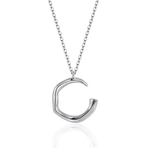 Unico nel Design di vendita calda in argento Sterling S925 argento <span class=keywords><strong>lettera</strong></span> <span class=keywords><strong>C</strong></span> ciondolo <span class=keywords><strong>collana</strong></span> di gioielli di moda per le donne - Product Image 1