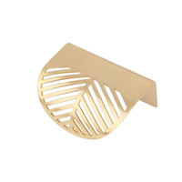 Tirador de latón de lujo minimalista moderno estilo nórdico con forma de hoja, sin perforación, para armario y cajones, diseño creativo en forma de mariposa