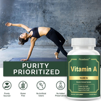 Rosebest, fournisseur chinois certifié GMP, vente en gros, OEM, marque privée, supplément naturel en capsules molles de vitamine A 3000 MCG, en vrac