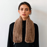 Erwachsenen-Nerzfell-Strickschal Mittellang Gerade 90cm Schal für Damen Winter Verdickt Warm Kreuzförmiger Nackenwärmer Vielseitig Kombinierbar Hochwertig