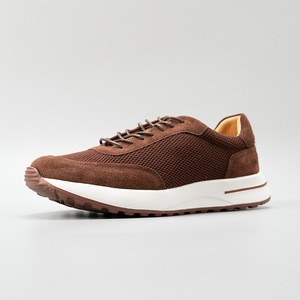 Zapatos Deportivos Casuales para Hombre, Color Marrón Claro, Transpirables, con Malla y Cuero Vacuno, con Cordones, Plantilla EVA Acolchada, para Verano - Product Image 4