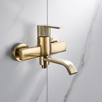 Momali design original tirer pousser bec pivotant inverseur laiton brossé or pluie mitigeur de douche robinet de luxe bain douche robinet