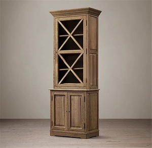 Bibliothèque américaine en bois massif Porte en verre rétro <span class=keywords><strong>Casier</strong></span> latéral pour le <span class=keywords><strong>d</strong></span>îner <span class=keywords><strong>Casier</strong></span> à vin à porte simple de fabrication française - Product Image 2