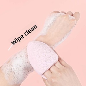 Al por mayor de fábrica: Esponjas de maquillaje en <span class=keywords><strong>forma</strong></span> de <span class=keywords><strong>pera</strong></span> para limpieza facial, estilo guante, color dopamina, serie de colores especiales para el rostro - Product Image 2