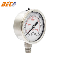 Pressure Gauge 2.5-inch Stainless Steel Shock-proof Pressure Gauge High Pressure 3000psi 5000psi Barometer