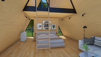 Maison de vacances mobile de conception libre, maison conteneur à structure en acier pour loisirs, maisons préfabriquées de luxe triangulaires en A