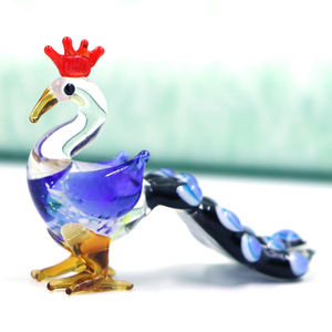 Prachtige Murano glaswerk pauwenfiguur groothandel pauwen glas handwerk - Product Image 5