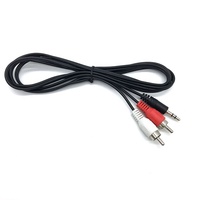 Mâle 3.5mm Aux 2 RCA Y Splitter Stéréo Audio Haut-Parleur Câble PVC Gaine 28awg Câble Jauge Tresse Blindage pour Projecteur Ordinateur