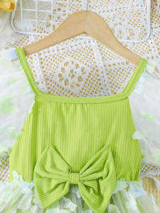 <span class=keywords><strong>Vestito</strong></span> Estivo 2026 per Bambine con Farfalle e Maniche Corte a Sbuffo, Design Patchwork - Product Image 5