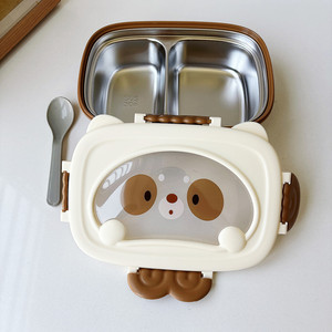 Boîte à lunch en acier inoxydable avec couverts, boîte bento compartimentée, boîte à lunch isotherme et chauffante à double couche - Product Image 3