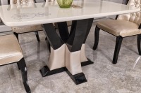 Ensemble Salle à Manger Haut de Gamme Table et Chaises Bois Classique Luxe Antique pour Restaurant