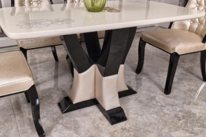 Juego de mesa y sillas de comedor clásico de madera, conjunto de lujo antiguo para restaurante - Product Image 6