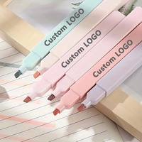 OEM Surligneur personnalisé abordable Stylo marqueur rectangulaire Surligneur rose macaron