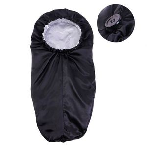 Bonnet en satin réversible à double couche avec logo personnalisé, extra long, avec bouton pour dreadlocks et cheveux bouclés - Product Image 2