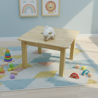Ensemble bureau et chaise ergonomiques en bois massif pour élèves de maternelle, petit bureau d'étude carré contemporain pour la maison et le bureau
