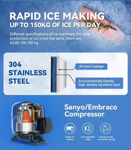 Máquina de Hielo Grande de 50 KG/24H, Acero Inoxidable, Comercial, Cubos de Hielo, 220V/50-60HZ 110V/60HZ, para Bar, Restaurante, Hotel - Product Image 5