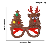 Lunettes de Noël avec bois de renne vert et sapin, lunettes de fête scintillantes, accessoire photo mignon pour les réunions de famille de Noël