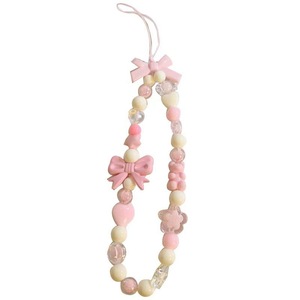 Coréen mignon charme ours amour coeur nœud papillon chaînes de téléphone pour <span class=keywords><strong>iPhone</strong></span> femmes filles <span class=keywords><strong>bijoux</strong></span> sangle perlée lanière cordon suspendu Bracelet - Product Image 1