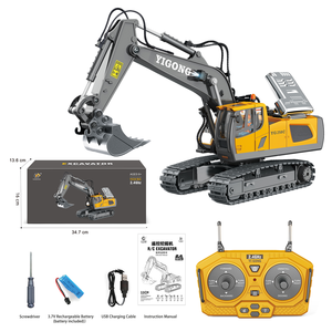 AiJH - Juguete de Control Remoto de 9 Canales, Escala 1:20, Cargador de Ruedas, Bulldozer, Vehículo de Ingeniería, Juguete de Aleación - Product Image 4