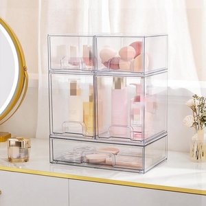 Wholesale Modern Luxury <b>Stackable</b> <b>Storage</b> <b>Drawers</b> Custom Clear Acrylic for Organizer Bins for Vanity - Product Image 5